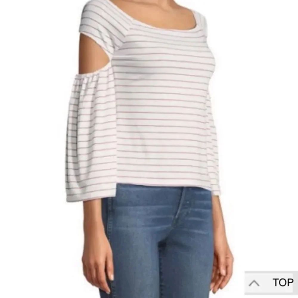 FREE GENERATION WHITE TOP WITH RED STRIPES - Picture 3 of 3